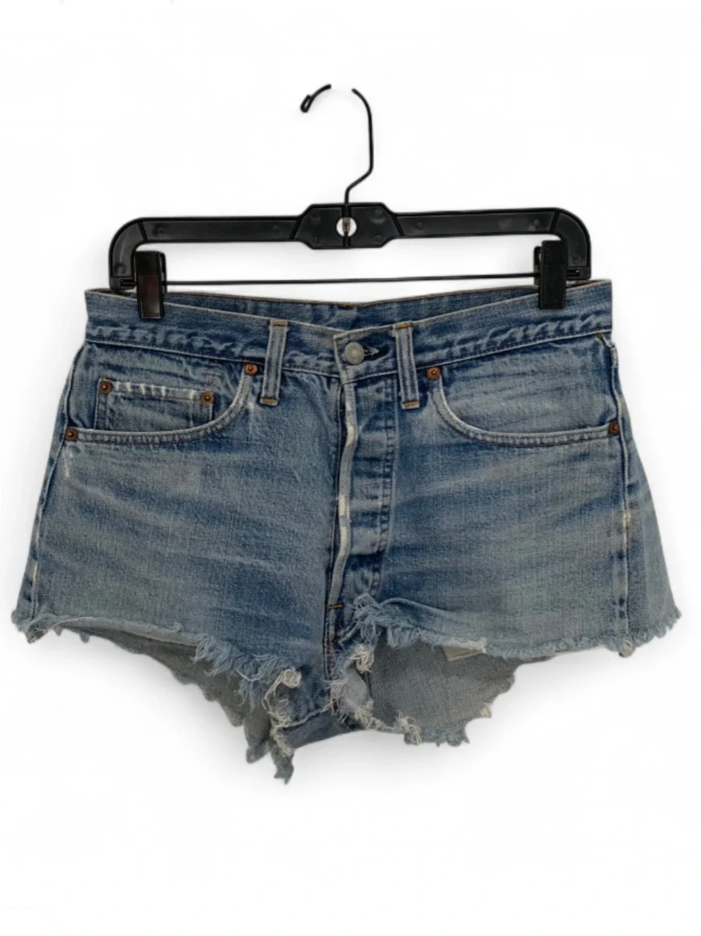 Denim Cutoff Shorts in Light Blue